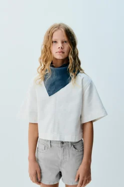 Niños ZARA 6 - 14 Años·Faldas / Bermudas<BERMUDA DENIM TACHAS