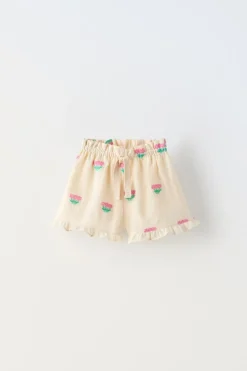 Niños ZARA 1½ - 6 Años·Faldas / Bermudas|6 - 18 Meses·Braguitas / Bermudas<BERMUDA FLORES JACQUARD