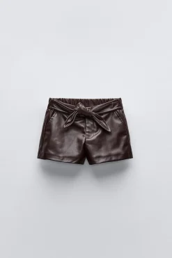 Niños ZARA 1½ - 6 Años·Faldas / Bermudas|6 - 18 Meses·Braguitas / Bermudas<BERMUDA LAZO EFECTO PIEL