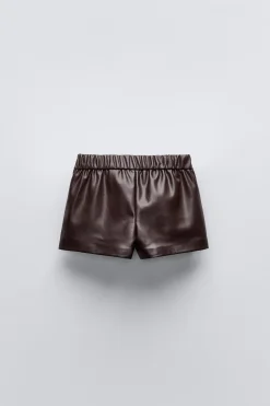 Niños ZARA 1½ - 6 Años·Faldas / Bermudas|6 - 18 Meses·Braguitas / Bermudas<BERMUDA LAZO EFECTO PIEL