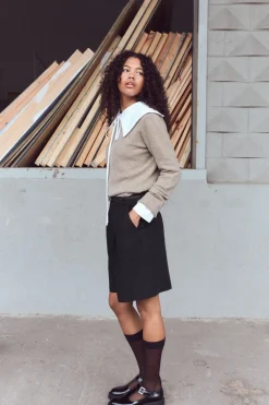 Fashion BERMUDA PLIEGUES CINTURÓN Mujer Faldas / Shorts