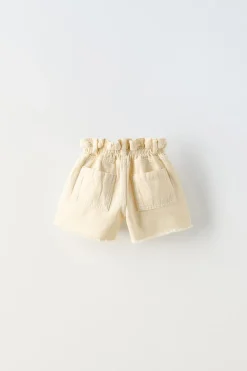 Niños ZARA 1½ - 6 Años·Faldas / Bermudas|6 - 18 Meses·Braguitas / Bermudas<BERMUDA SARGA PAPERBAG