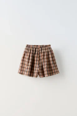 Niños ZARA 1½ - 6 Años·Faldas / Bermudas|6 - 18 Meses·Braguitas / Bermudas<BERMUDA TEXTURA CUADROS