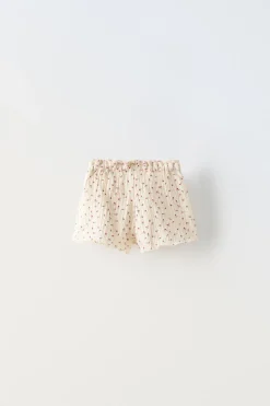 Niños ZARA 6 - 18 Meses·Conjuntos|6 - 18 Meses·Braguitas / Bermudas<BERMUDA TEXTURA FLORES