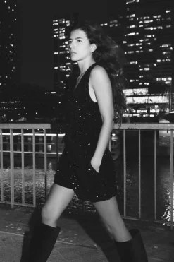 Fashion BERMUDA TIRO ALTO LENTEJUELAS Mujer Faldas / Shorts