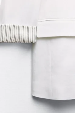 Fashion BLAZER ABIERTA CON LINO Mujer Blazers / Chalecos