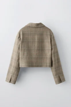 Niños ZARA 6 - 14 Años·Abrigos<BLAZER CORTA CUADROS