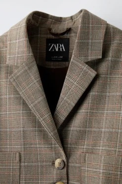 Niños ZARA 6 - 14 Años·Abrigos<BLAZER CORTA CUADROS