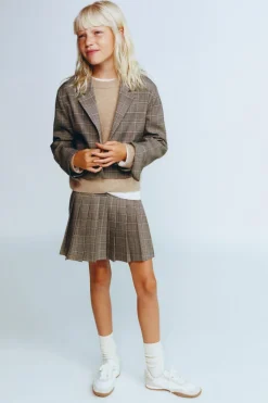 Niños ZARA 6 - 14 Años·Abrigos<BLAZER CORTA CUADROS