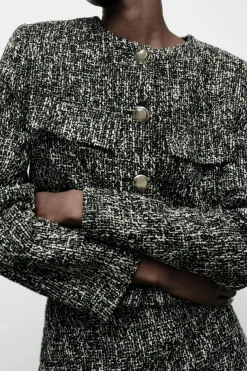 Online BLAZER CORTA ESTRUCTURA Mujer Chaquetas / Cazadoras|Blazers / Chalecos