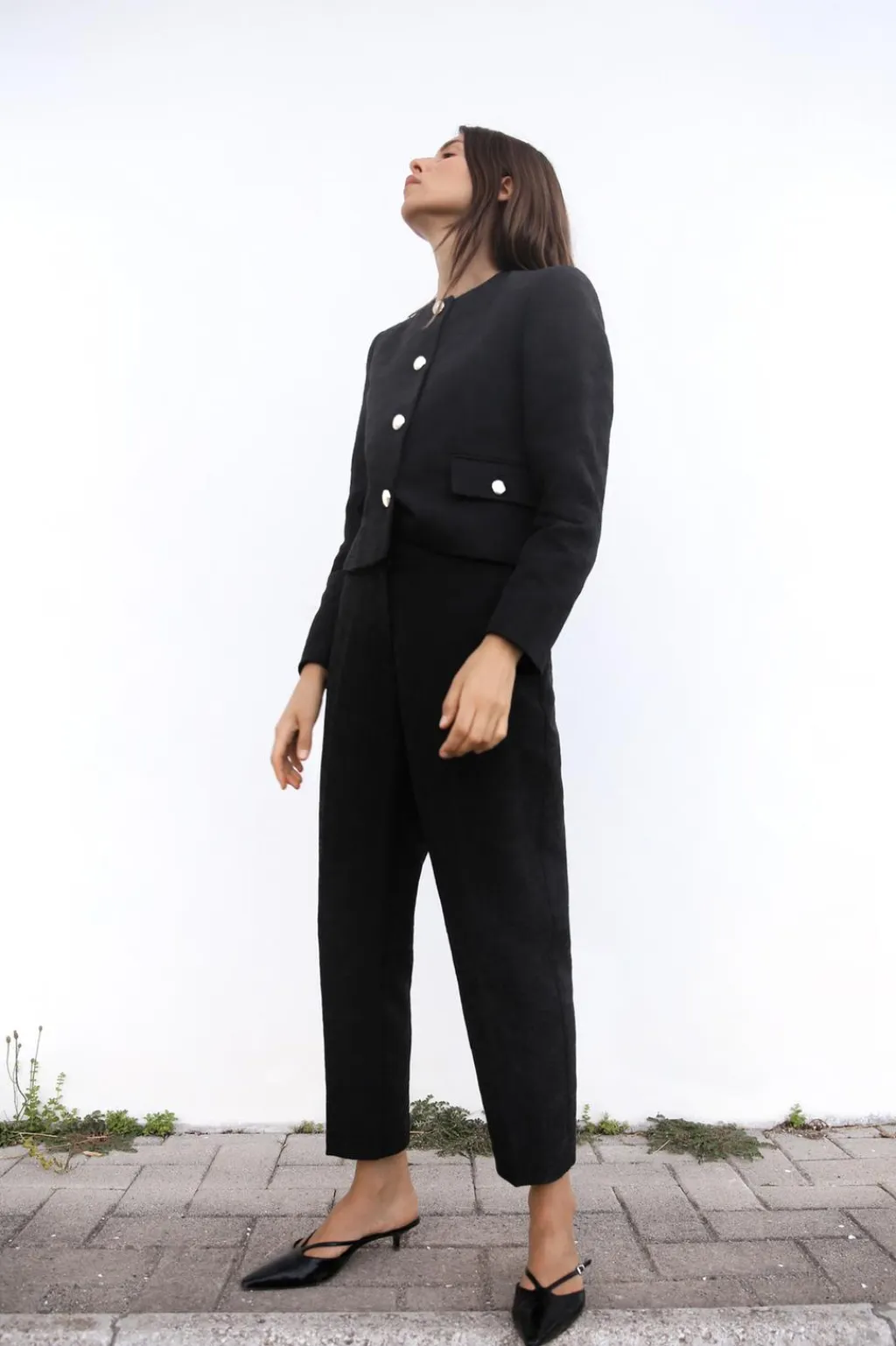 Clearance BLAZER CORTA JACQUARD Mujer Blazers / Chalecos