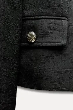 Clearance BLAZER CORTA JACQUARD Mujer Blazers / Chalecos