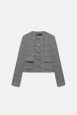 Fashion BLAZER CORTA PATA DE GALLO Mujer Chaquetas / Cazadoras|Blazers / Chalecos