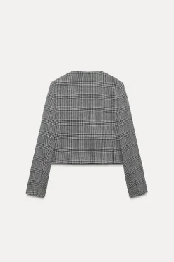 Fashion BLAZER CORTA PATA DE GALLO Mujer Chaquetas / Cazadoras|Blazers / Chalecos