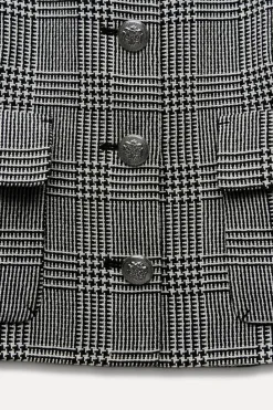 Fashion BLAZER CORTA PATA DE GALLO Mujer Chaquetas / Cazadoras|Blazers / Chalecos