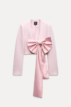 Discount BLAZER CROP LAZO SATINADO Mujer Blazers / Chalecos