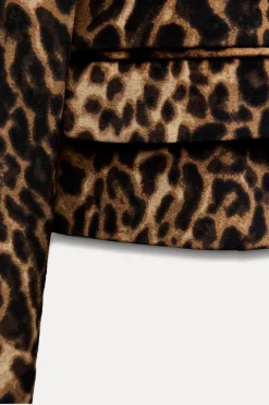Best BLAZER CROP OVERSIZE TERCIOPELO ESTAMPADO ANIMAL Mujer Blazers / Chalecos