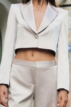 Hot BLAZER CROP SATINADA Mujer Blazers / Chalecos