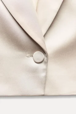 Hot BLAZER CROP SATINADA Mujer Blazers / Chalecos