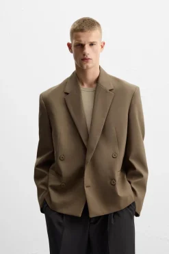 Online BLAZER CROPPED FIT CON LANA Hombre Blazers