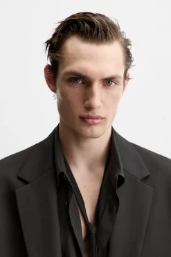 Discount BLAZER CROPPED FIT CON VISCOSA Hombre Blazers