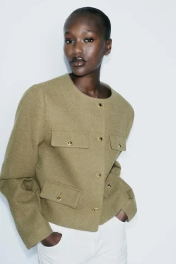 Online BLAZER CROPPED TAPETAS Mujer Blazers / Chalecos