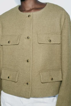 Online BLAZER CROPPED TAPETAS Mujer Blazers / Chalecos