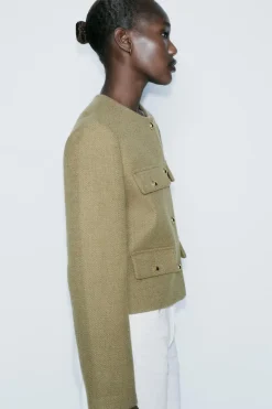 Online BLAZER CROPPED TAPETAS Mujer Blazers / Chalecos