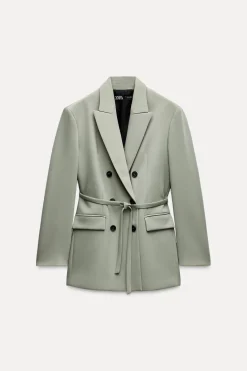 Fashion BLAZER CRUZADA CINTURÓN Mujer Blazers / Chalecos