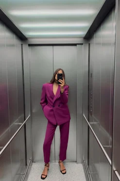 Online BLAZER CRUZADA CINTURÓN ESPALDA Mujer Blazers / Chalecos