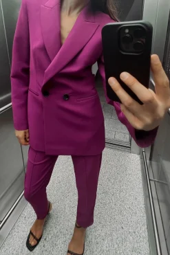 Online BLAZER CRUZADA CINTURÓN ESPALDA Mujer Blazers / Chalecos