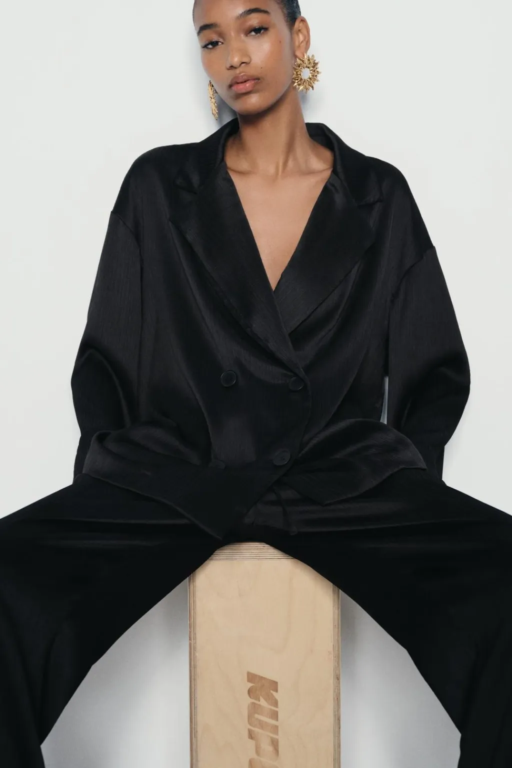 Clearance BLAZER CRUZADA EFECTO ARRUGADO Mujer Blazers / Chalecos