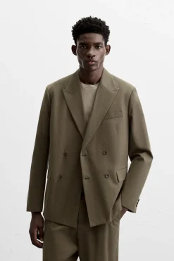 Clearance BLAZER CRUZADA TRAJE ALGODÓN - LYOCELL Hombre Blazers