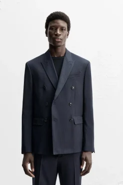 Fashion BLAZER CRUZADA TRAJE RAYA DIPLOMÁTICA Hombre Blazers