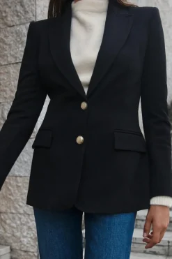 New BLAZER ENTALLADA BOTÓN DORADO Mujer Blazers / Chalecos