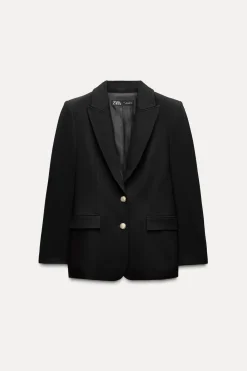 New BLAZER ENTALLADA BOTÓN DORADO Mujer Blazers / Chalecos