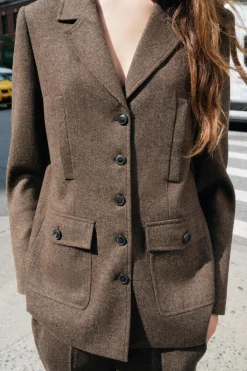 Hot BLAZER ENTALLADA CON LANA ZW COLLECTION Mujer Blazers / Chalecos