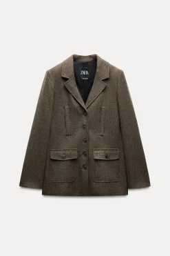 Hot BLAZER ENTALLADA CON LANA ZW COLLECTION Mujer Blazers / Chalecos