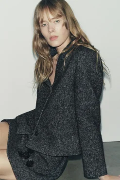 New BLAZER ESPIGA BORDADOS ZW COLLECTION Mujer Blazers / Chalecos