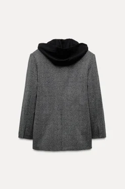 Online BLAZER ESPIGA COMBINADA CAPUCHA Mujer Blazers / Chalecos