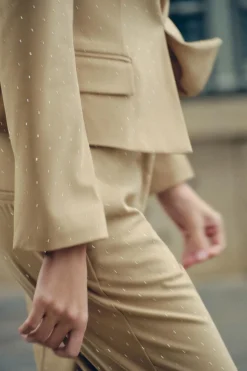 Discount BLAZER HOMBRERAS BRILLOS Mujer Blazers / Chalecos