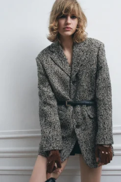 Fashion BLAZER OVERSIZE CINTURÓN ZW COLLECTION Mujer Blazers / Chalecos