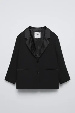 Niños ZARA 6 - 14 Años·Abrigos<BLAZER OVERSIZE CUELLO SATINADO