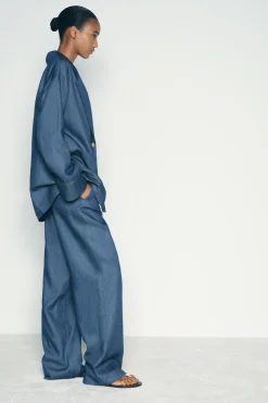 Sale BLAZER OVERSIZE EFECTO DENIM Mujer Blazers / Chalecos