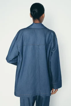 Sale BLAZER OVERSIZE EFECTO DENIM Mujer Blazers / Chalecos