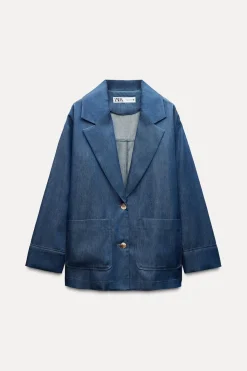 Sale BLAZER OVERSIZE EFECTO DENIM Mujer Blazers / Chalecos
