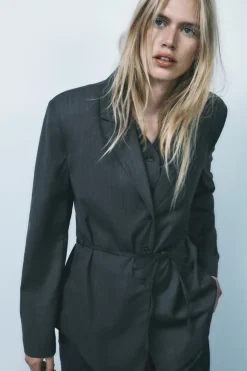 Discount BLAZER RAYA DIPLOMÁTICA CINTURÓN Mujer Blazers / Chalecos