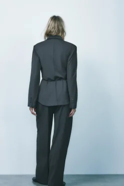 Discount BLAZER RAYA DIPLOMÁTICA CINTURÓN Mujer Blazers / Chalecos