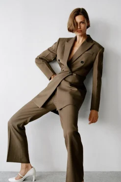 Clearance BLAZER RAYA DIPLOMÁTICA CON LANA ZW COLLECTION Mujer Blazers / Chalecos