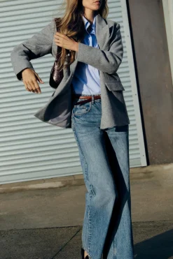 New BLAZER RECTA ESPIGA CON LANA Mujer Blazers / Chalecos